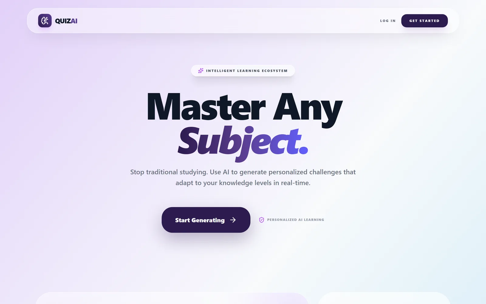 Screenshot of AI-Powered Dynamic Quiz Platform